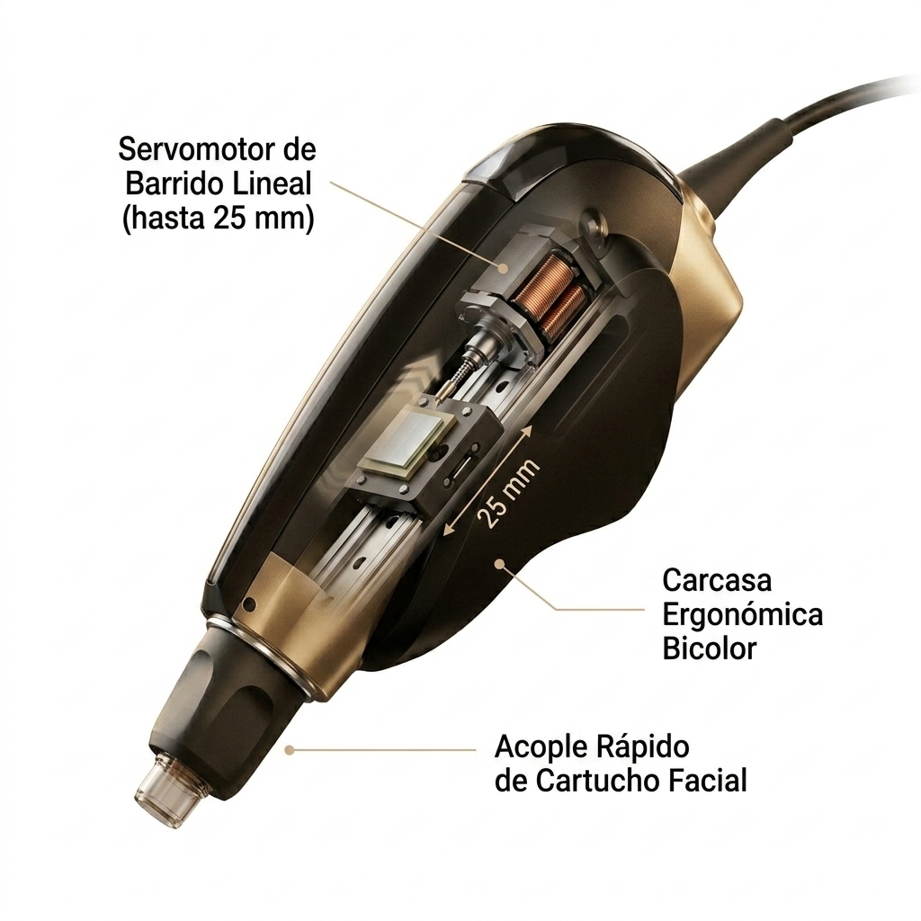 Vista técnica y funcional del Manípulo Facial Multilínea con mecanismo de barrido